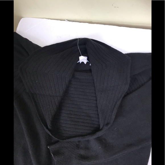 Jones New York NEW 100% Cashmere Sweater Cowl Shawl Collar Ribbed Minimalist P L - Picture 8 of 15